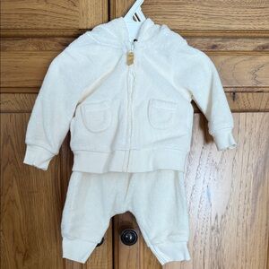 Cream Baby Hoodie and Pants Set